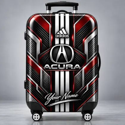 Acura | Futuristic Carbon Fiber Racing Stripe Personalized Protective Luggage Cover