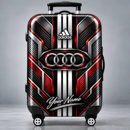 Audi | Futuristic Carbon Fiber Racing Stripe Personalized Protective Luggage Cover