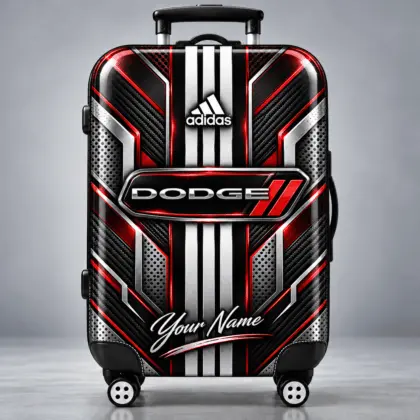 Dodge | Futuristic Carbon Fiber Racing Stripe Personalized Protective Luggage Cover