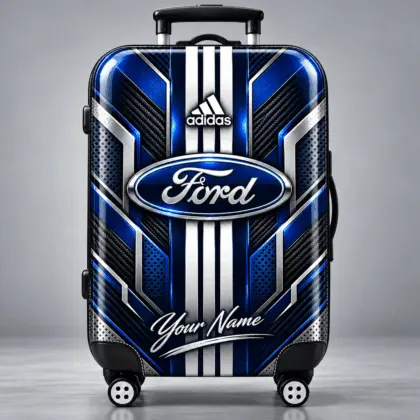 Ford | Futuristic Carbon Fiber Racing Stripe Personalized Protective Luggage Cover