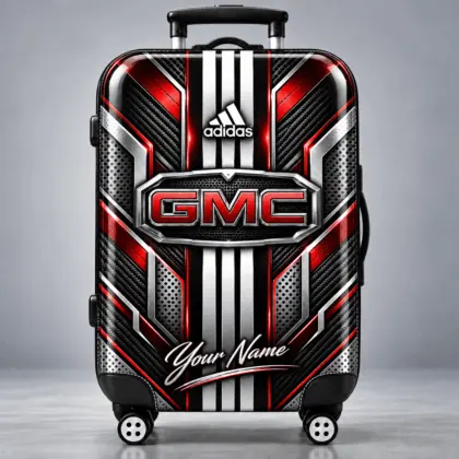 Gmc | Futuristic Carbon Fiber Racing Stripe Personalized Protective Luggage Cover