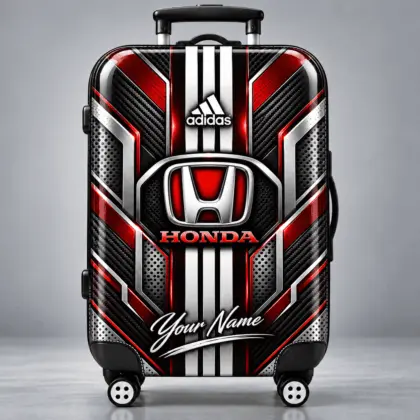 Honda | Futuristic Carbon Fiber Racing Stripe Personalized Protective Luggage Cover