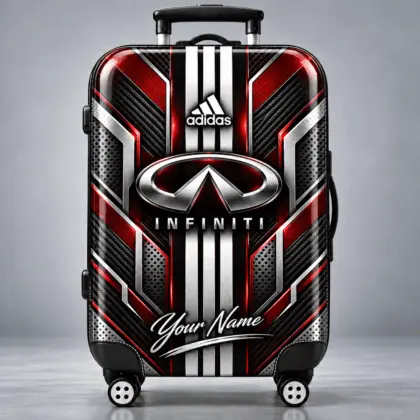Infiniti | Futuristic Carbon Fiber Racing Stripe Personalized Protective Luggage Cover