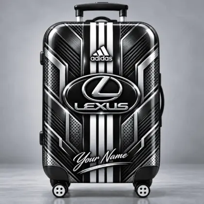 Lexus | Futuristic Carbon Fiber Racing Stripe Personalized Protective Luggage Cover