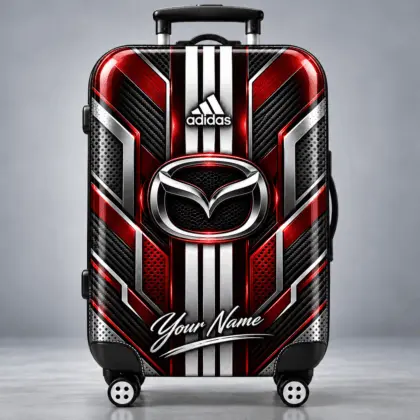 Mazda | Futuristic Carbon Fiber Racing Stripe Personalized Protective Luggage Cover