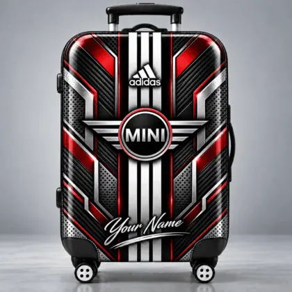 Mini | Futuristic Carbon Fiber Racing Stripe Personalized Protective Luggage Cover