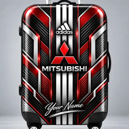 Mitsubishi | Futuristic Carbon Fiber Racing Stripe Personalized Protective Luggage Cover
