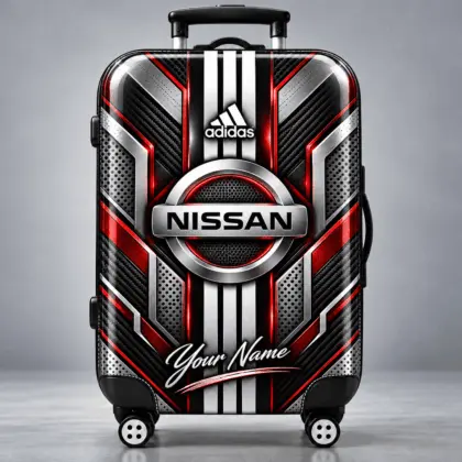 Nissan | Futuristic Carbon Fiber Racing Stripe Personalized Protective Luggage Cover