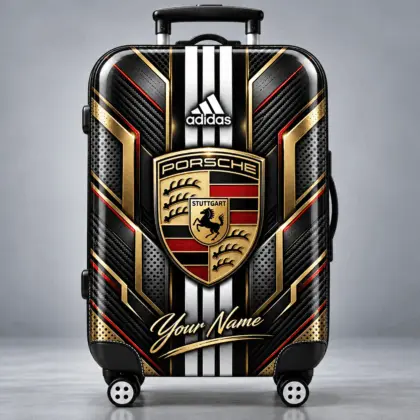 Porsche | Futuristic Carbon Fiber Racing Stripe Personalized Protective Luggage Cover