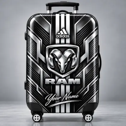 Ram | Futuristic Carbon Fiber Racing Stripe Personalized Protective Luggage Cover
