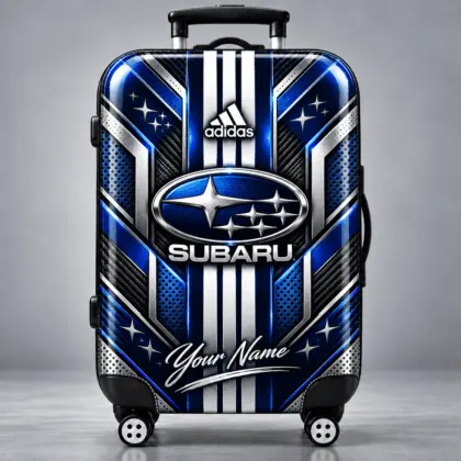 Subaru | Futuristic Carbon Fiber Racing Stripe Personalized Protective Luggage Cover