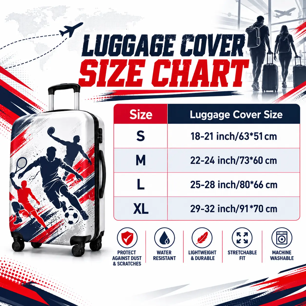 Subaru | Futuristic Carbon Fiber Racing Stripe Personalized Protective Luggage Cover
