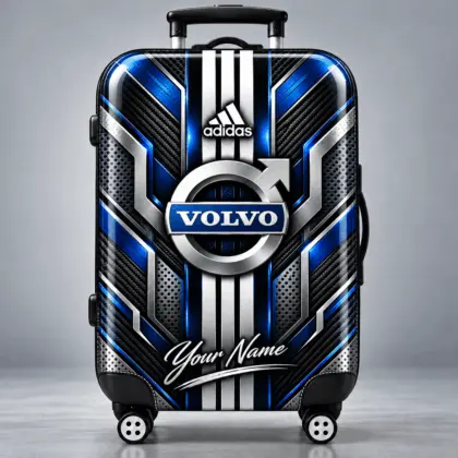 Volvo | Futuristic Carbon Fiber Racing Stripe Personalized Protective Luggage Cover