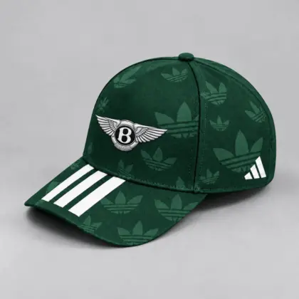 Bentley | All Over Monogram Print Three Stripe Adjustable Baseball Cap