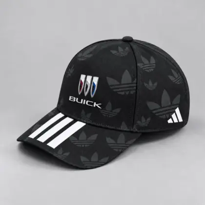 Buick | All Over Monogram Print Three Stripe Adjustable Baseball Cap