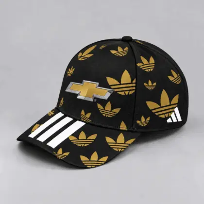 Chevrolet | All Over Monogram Print Three Stripe Adjustable Baseball Cap