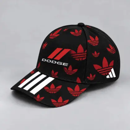 Dodge | All Over Monogram Print Three Stripe Adjustable Baseball Cap