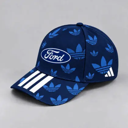 Ford | All Over Monogram Print Three Stripe Adjustable Baseball Cap