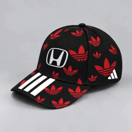Honda | All Over Monogram Print Three Stripe Adjustable Baseball Cap