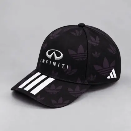Infiniti | All Over Monogram Print Three Stripe Adjustable Baseball Cap