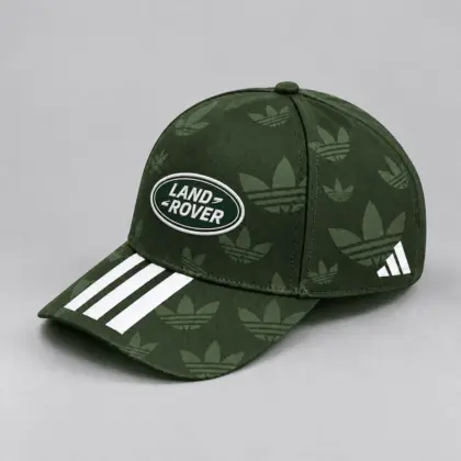 Land Rover | All Over Monogram Print Three Stripe Adjustable Baseball Cap