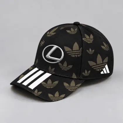 Lexus | All Over Monogram Print Three Stripe Adjustable Baseball Cap