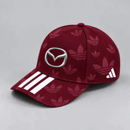 Mazda | All Over Monogram Print Three Stripe Adjustable Baseball Cap