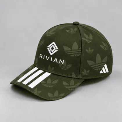 Rivian | All Over Monogram Print Three Stripe Adjustable Baseball Cap