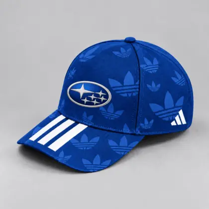 Subaru | All Over Monogram Print Three Stripe Adjustable Baseball Cap