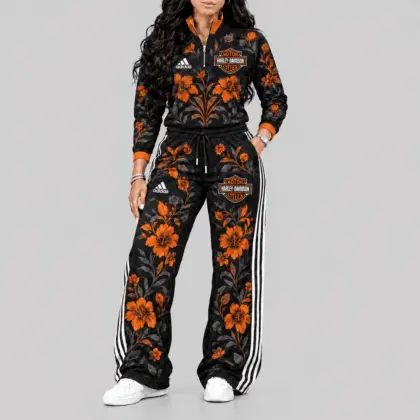 Harley-Davidson | Floral Side-Stripe Quarter-Zip + Pants