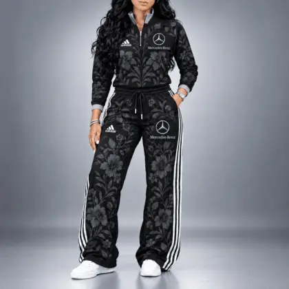 Mercedes-Benz | Floral Side-Stripe Quarter-Zip + Pants