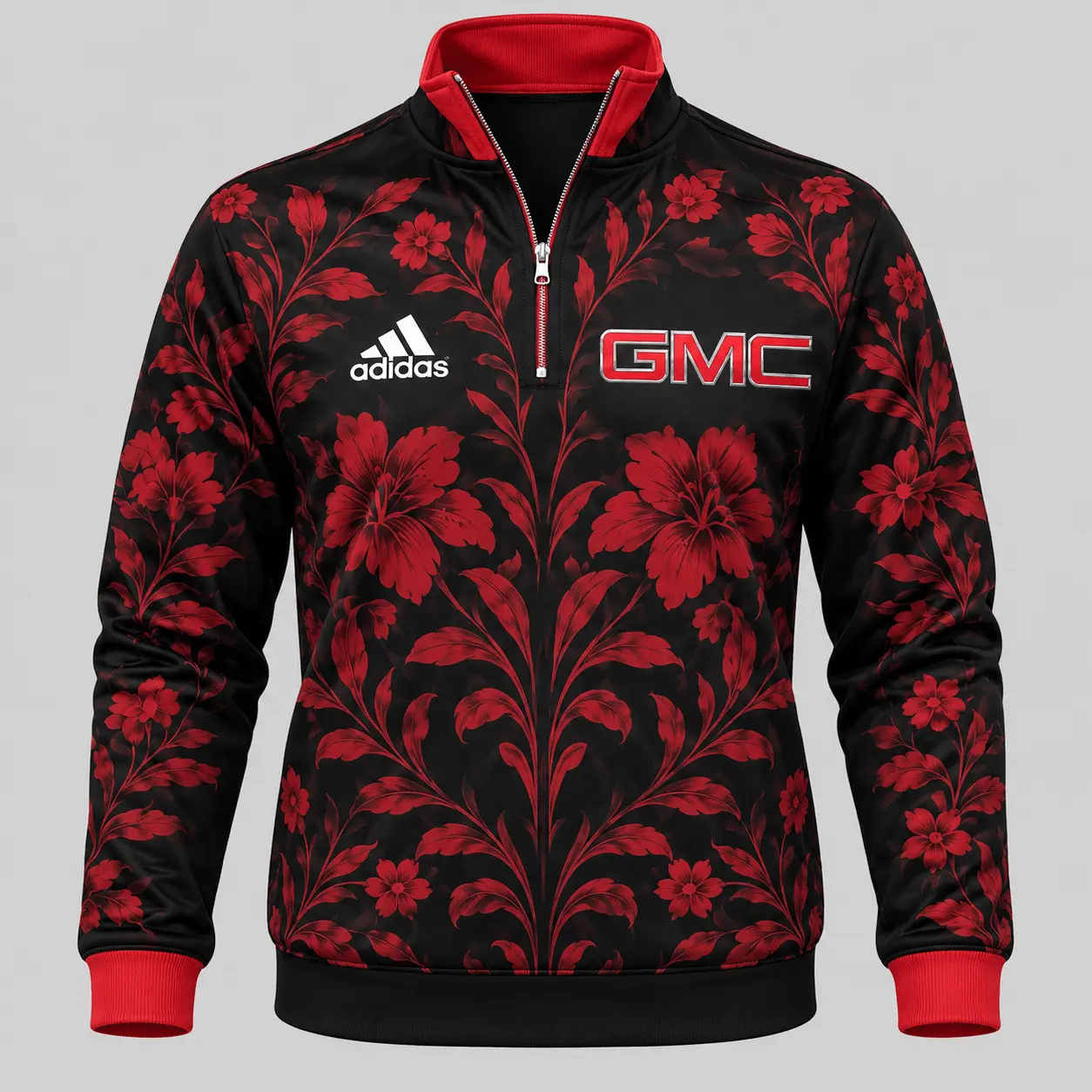 GMC | Floral Side-Stripe Quarter-Zip + Pants - Quarter-Zip Pullover