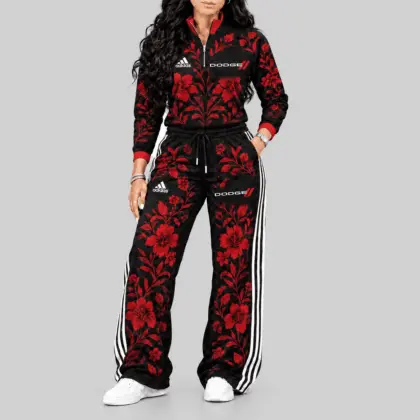 Dodge | Floral Side-Stripe Quarter-Zip + Pants