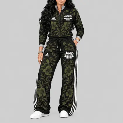 Jeep | Floral Side-Stripe Quarter-Zip + Pants