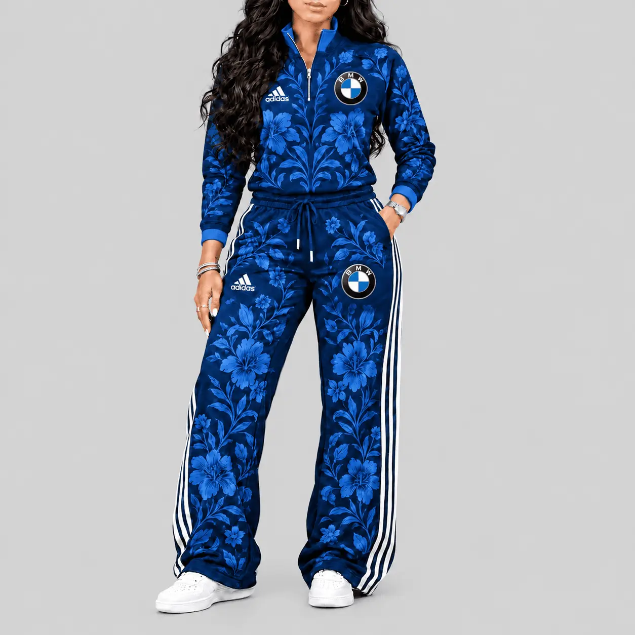 BMW | Floral Side-Stripe Quarter-Zip + Pants