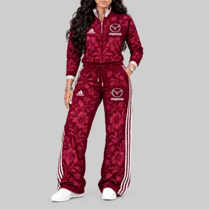 Mazda | Floral Side-Stripe Quarter-Zip + Pants