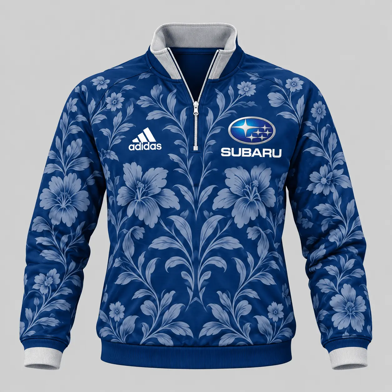 Subaru | Floral Side-Stripe Quarter-Zip + Pants - Quarter-Zip Pullover
