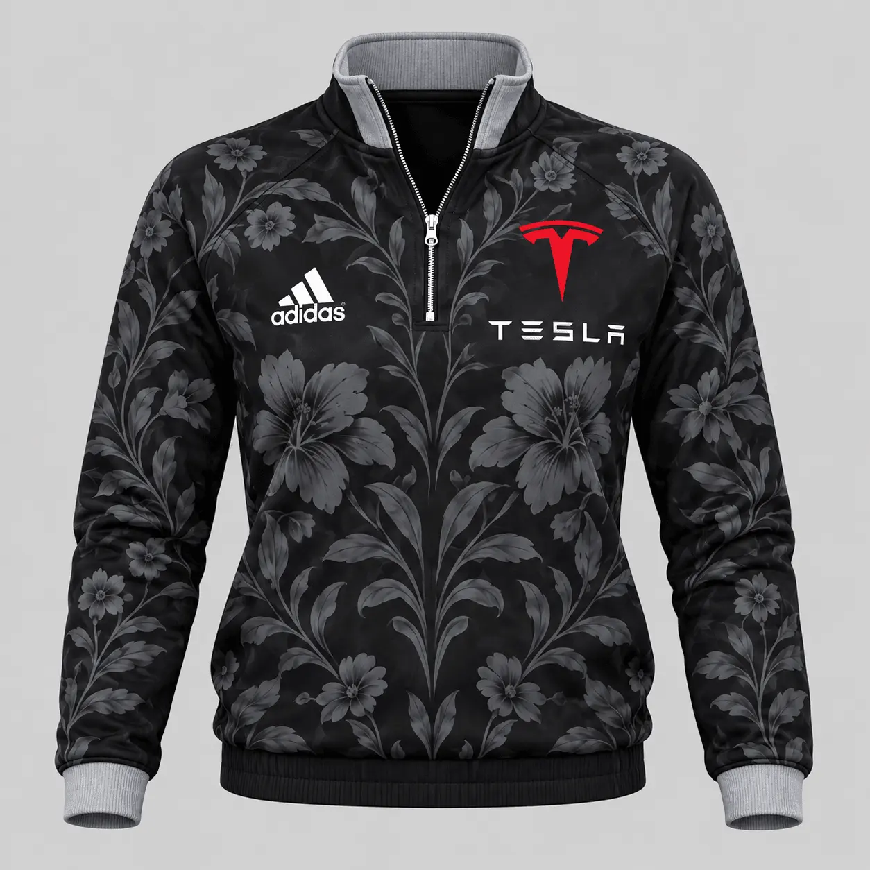 Tesla | Floral Side-Stripe Quarter-Zip + Pants - Quarter-Zip Pullover