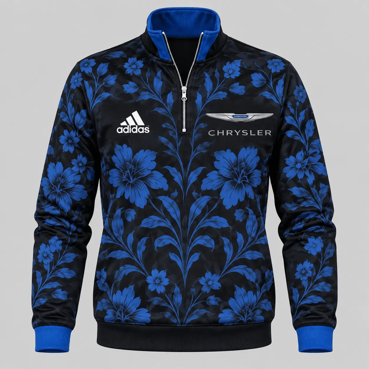 Chrysler | Floral Side-Stripe Quarter-Zip + Pants - Quarter-Zip Pullover