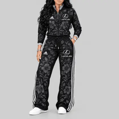 Lexus | Floral Side-Stripe Quarter-Zip + Pants