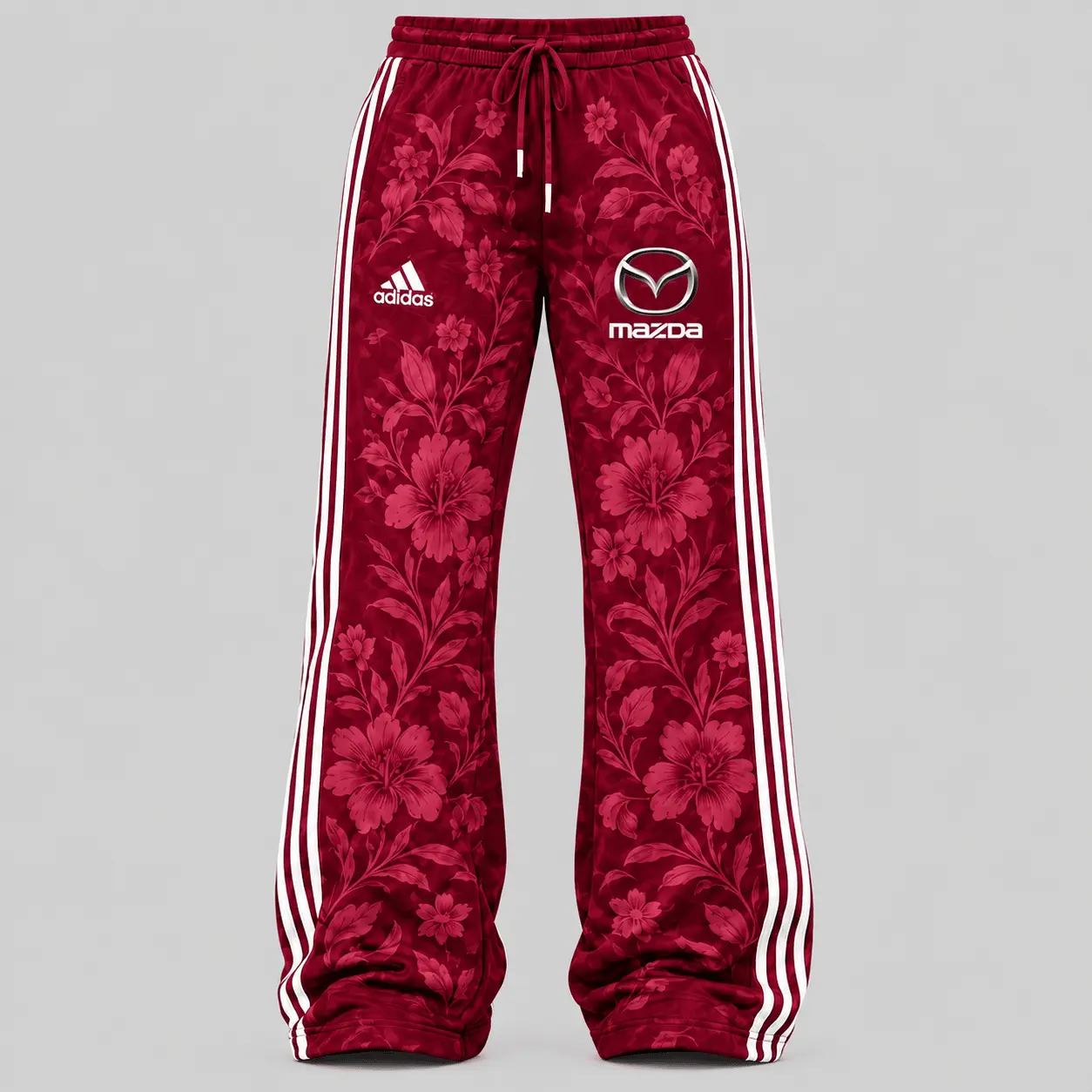 Mazda | Floral Side-Stripe Quarter-Zip + Pants - Pants