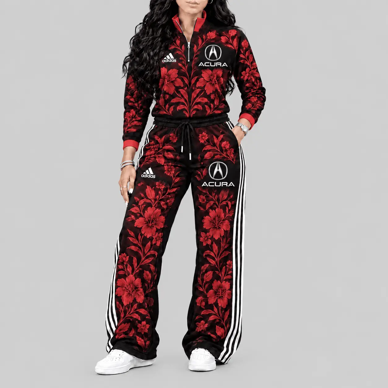 Acura | Floral Side-Stripe Quarter-Zip + Pants