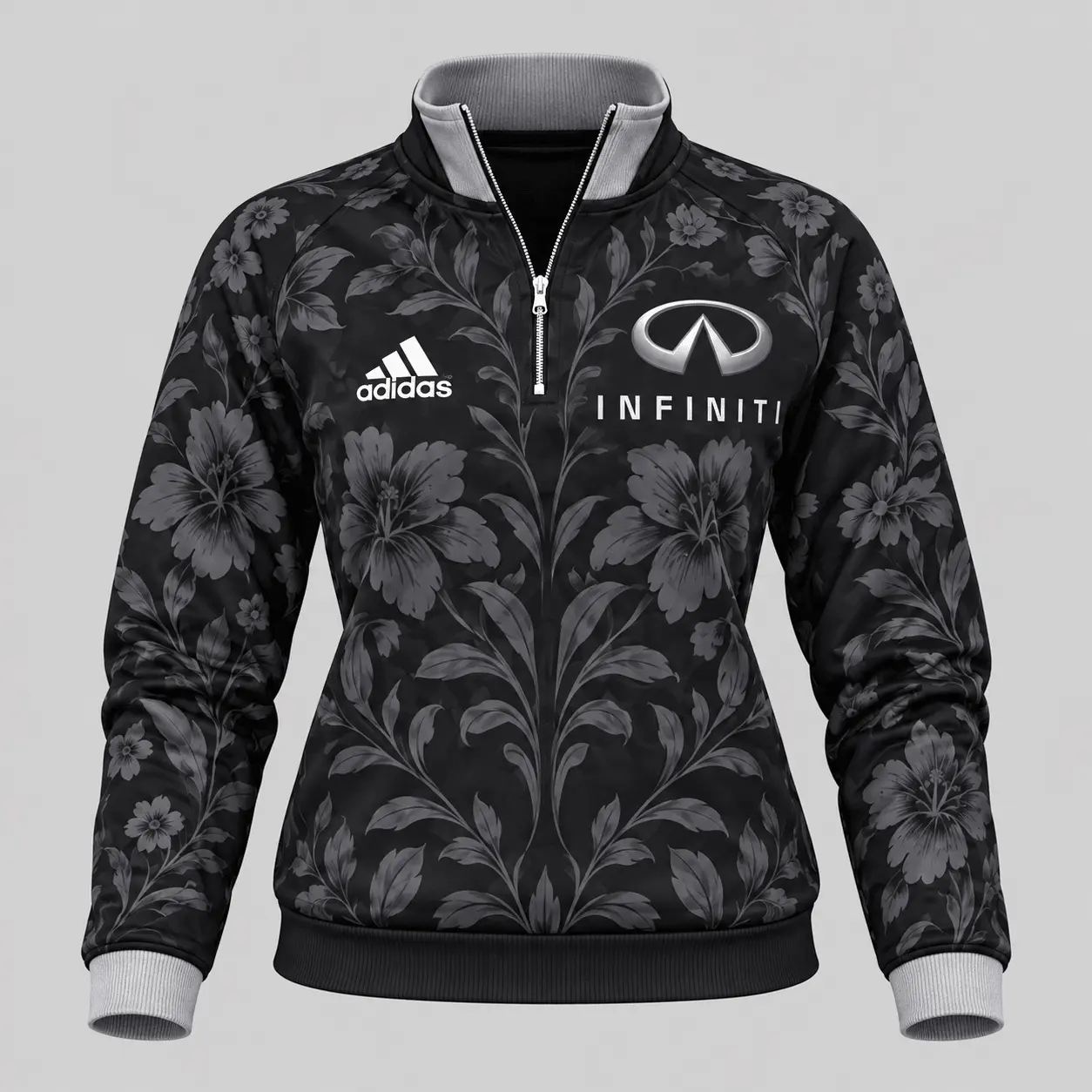 Infiniti | Floral Side-Stripe Quarter-Zip + Pants - Quarter-Zip Pullover