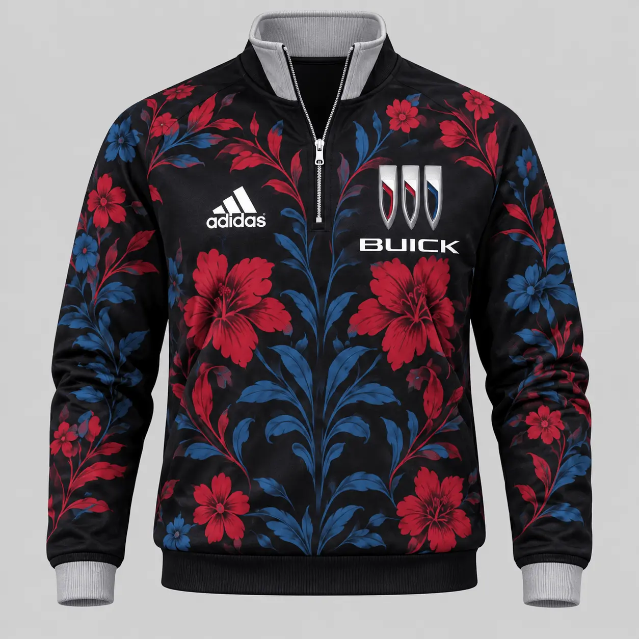Buick | Floral Side-Stripe Quarter-Zip + Pants - Quarter-Zip Pullover