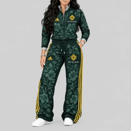 Rivian | Floral Side-Stripe Quarter-Zip + Pants