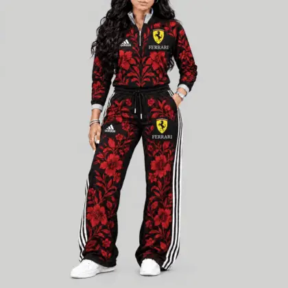 Ferrari | Floral Side-Stripe Quarter-Zip + Pants