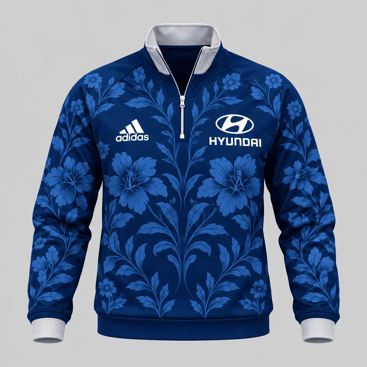 Hyundai | Floral Side-Stripe Quarter-Zip + Pants - Quarter-Zip Pullover