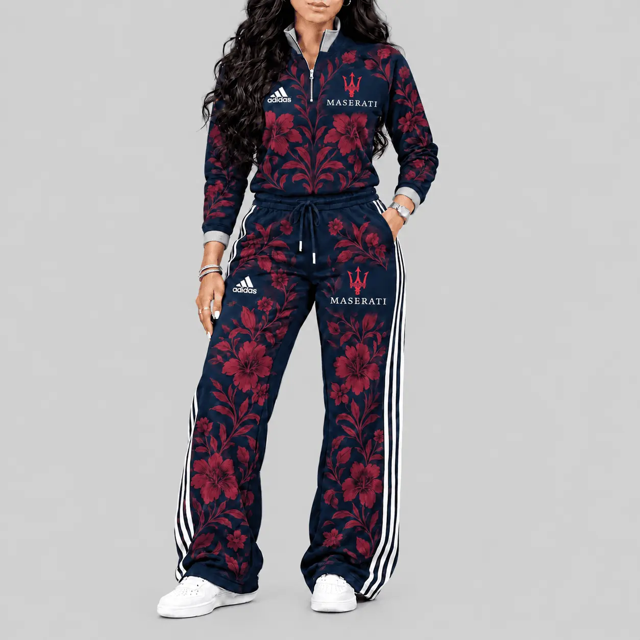 Maserati | Floral Side-Stripe Quarter-Zip + Pants