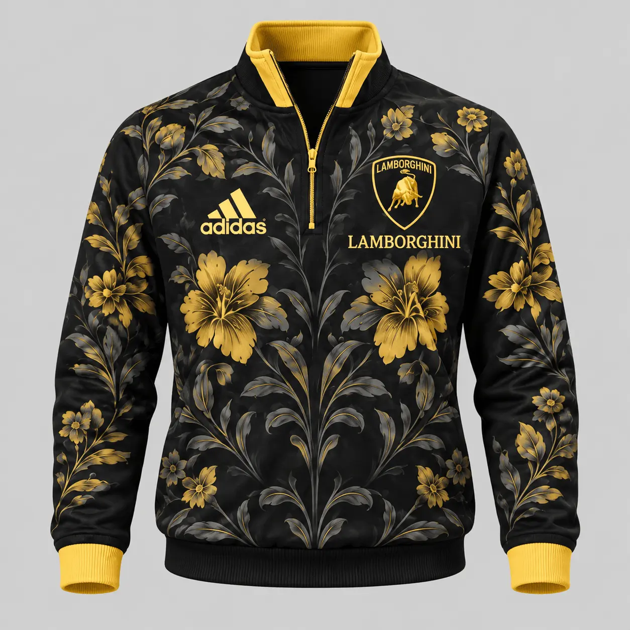 Lamborghini | Floral Side-Stripe Quarter-Zip + Pants - Quarter-Zip Pullover