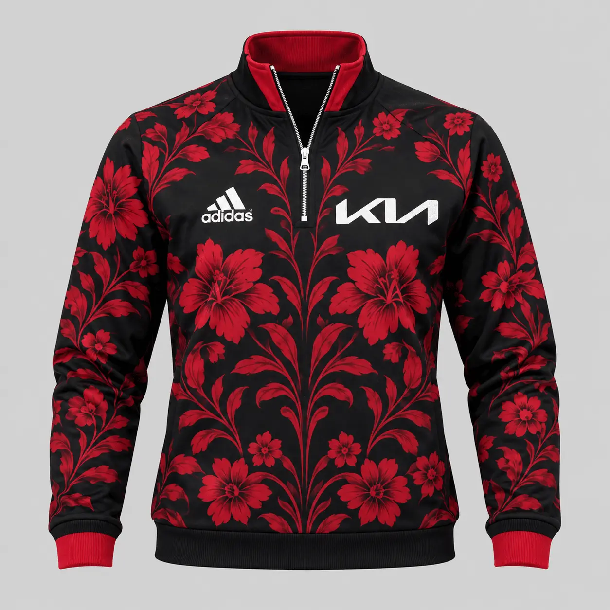 Kia | Floral Side-Stripe Quarter-Zip + Pants - Quarter-Zip Pullover